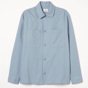 H&M Men’s Linen Blend Relaxed Fit Casual Button Down Shirt Small